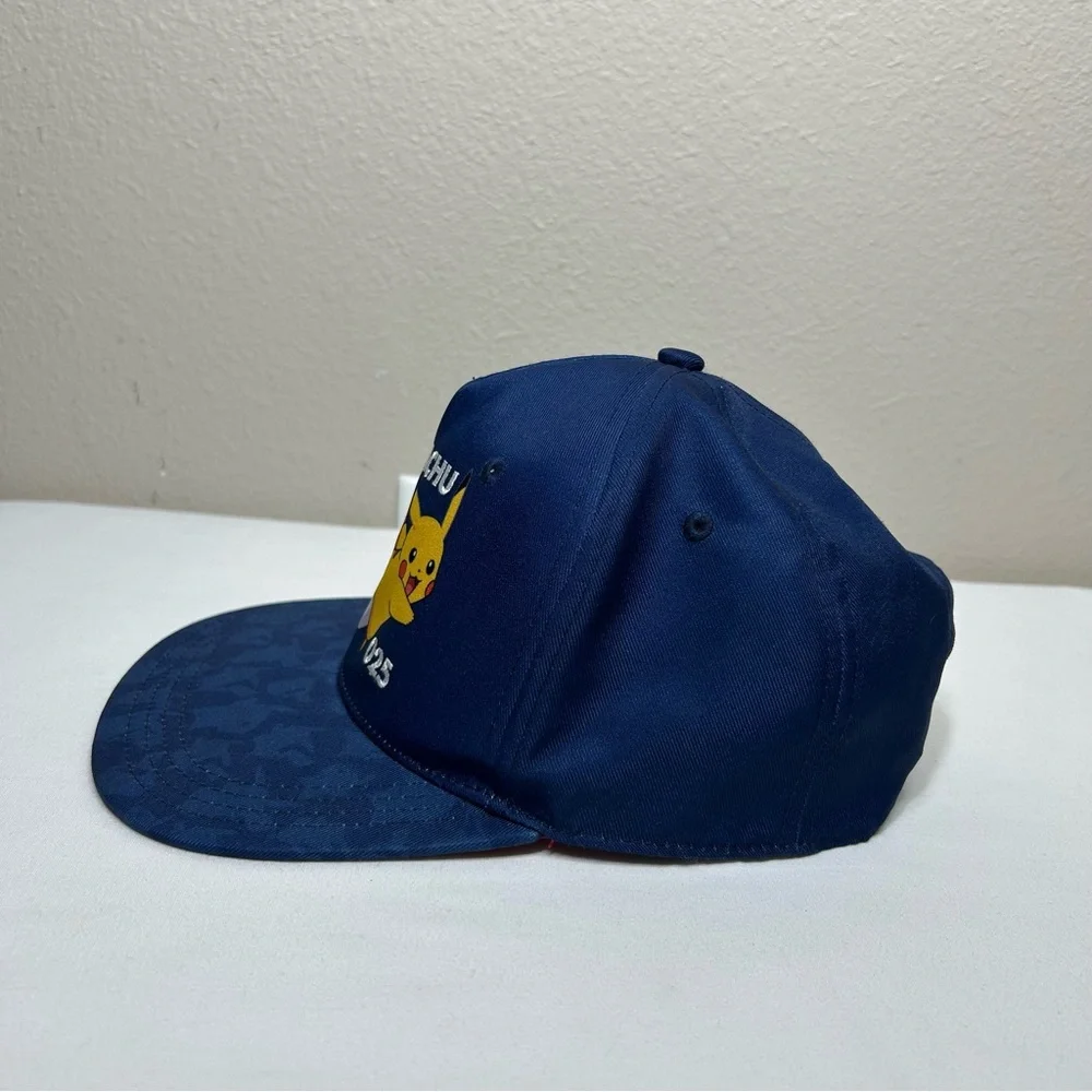 Pokemon‎ Pikachu 025 Blue Yellow White Embroidery Snapback Baseball Hat Youth OS